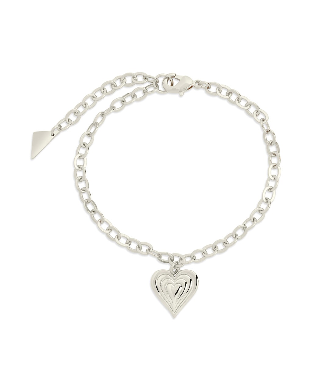 Buy Sterling Silver Heart Charm Bracelet, Heart Tag Sterling Silver Bracelet,  Heart Tag Jewelry, Blank Sterling Heart Tag, Trendy Sterling Link Online in  India - Etsy